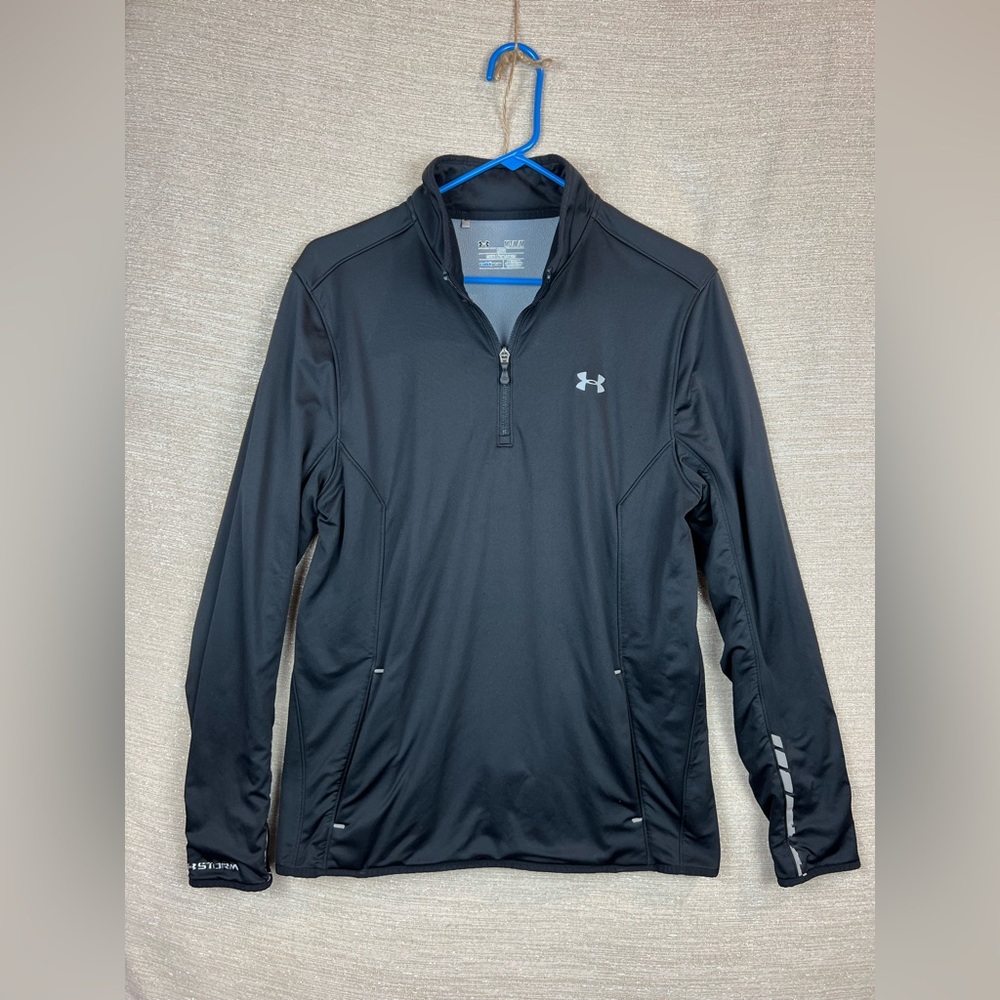 Under Armour Size M Loose Fit Fleece Lined Cold Gear 1/4 Zip Pullover Jacket